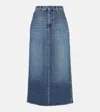 Polo Ralph Lauren High-rise Denim Maxi Skirt In Blue
