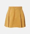 Polo Ralph Lauren High-rise Pleated Suede Skirt In Brown