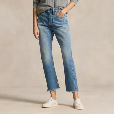 Polo Ralph Lauren High-rise Relaxed Straight Crop Jean In Red