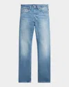 Polo Ralph Lauren Classic High-waisted Jeans With Frayed Hem And Flattering Fit In Lebec Wash