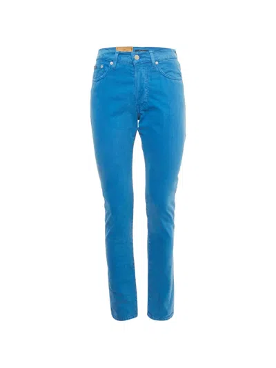 Pre-owned Polo Ralph Lauren High-rise Slim Trousers In Blue