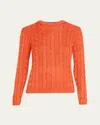 Polo Ralph Lauren High Shine Silk Cable Sweater In Orange