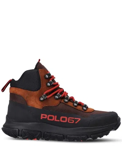 Polo Ralph Lauren High Top Lace Sneakers In Black