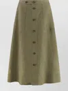 Polo Ralph Lauren High Waist A-line Midi Skirt With Side Pockets In Green