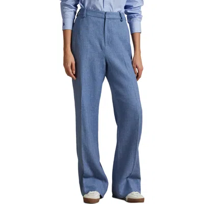 Polo Ralph Lauren High Waist Wide Leg Linen & Cotton Twill Pants