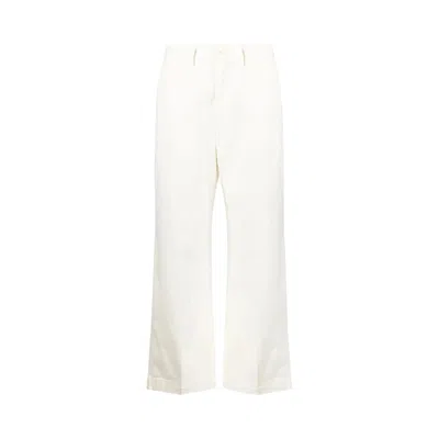 Pre-owned Polo Ralph Lauren High Waisted Cropped Trousers 'warm White' | Women's Size 8