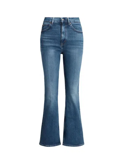 Polo Ralph Lauren High-waisted Flared Jeans With Cropped Leg And Vintage Wash
