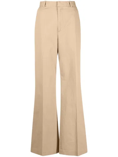 Polo Ralph Lauren High-waisted Flared Trousers In Neutrals