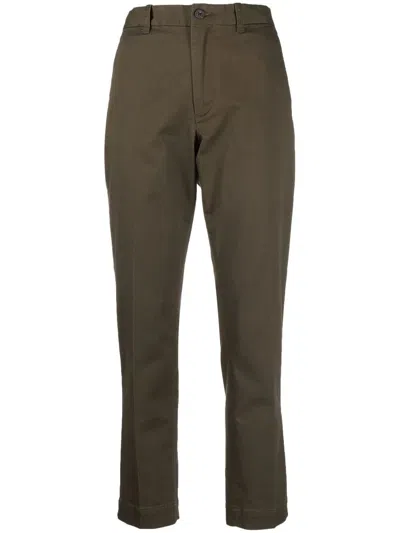 Polo Ralph Lauren High-waisted Slim-fit Trousers In 绿色
