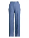 Polo Ralph Lauren Linen-cotton Twill Wide-leg Pants In Blue
