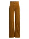 Polo Ralph Lauren Corduroy Wide-leg Cropped Trousers In Brown