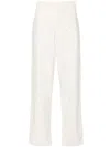 Polo Ralph Lauren High-waisted Wide-leg Cotton Trousers In White