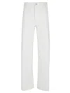 Polo Ralph Lauren High-waisted Wide-leg Denim Trousers With Signature Logo Button In White