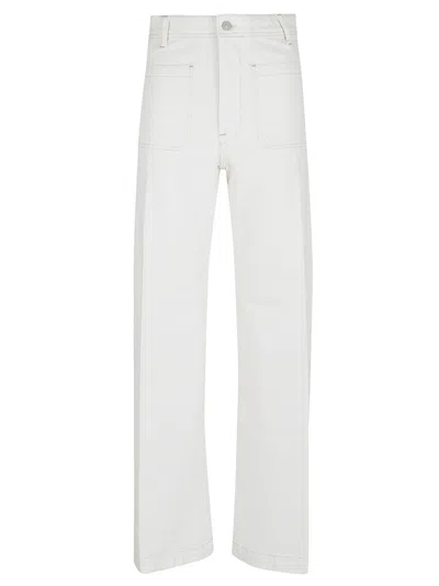 POLO RALPH LAUREN HIGH-WAISTED WIDE-LEG DENIM TROUSERS WITH SIGNATURE LOGO BUTTON