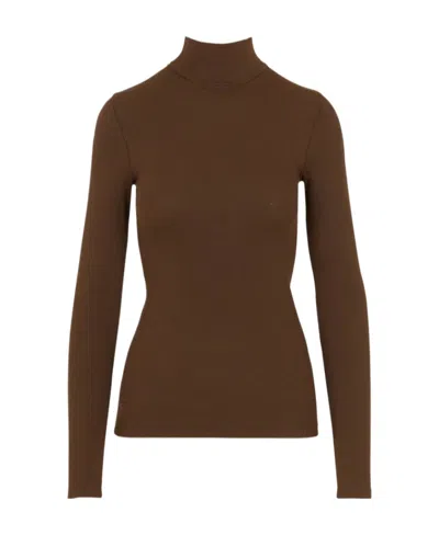 Polo Ralph Lauren High-necked Long-sleeved Sweater In Brown