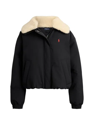 Polo Ralph Lauren High-pile-collar Down Puffer Jacket In Black