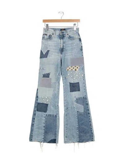 Pre-owned Polo Ralph Lauren High-rise Flared Jeans In Blue