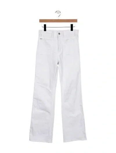 Pre-owned Polo Ralph Lauren High-rise Flared Jeans In White