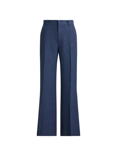 Polo Ralph Lauren High-rise Flared Trousers In Blue