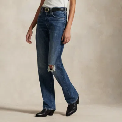 Polo Ralph Lauren High-rise Relaxed Straight Jean In Gwendolyan Wash In Blue