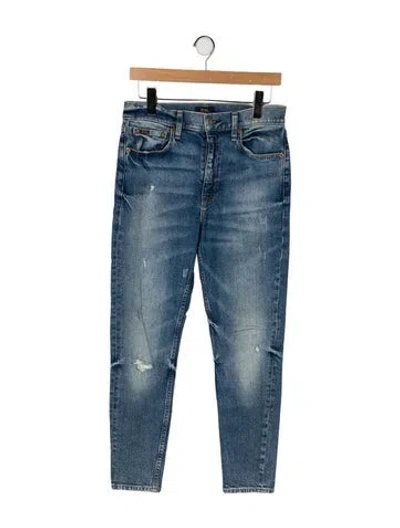 Pre-owned Polo Ralph Lauren High-rise Skinny Leg Jeans In Blue