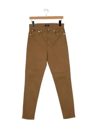 Pre-owned Polo Ralph Lauren High-rise Skinny Leg Jeans In Brown