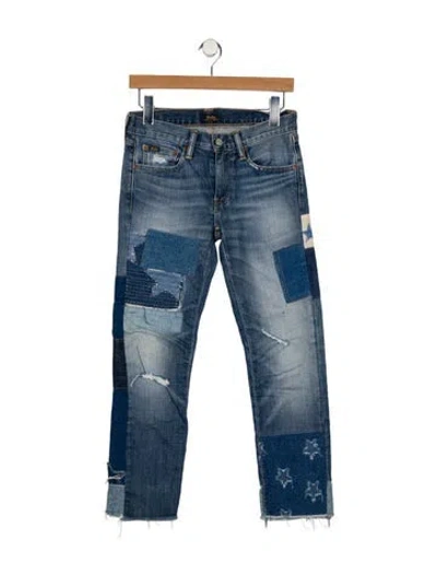 Pre-owned Polo Ralph Lauren High-rise Straight Leg Jeans In Blue