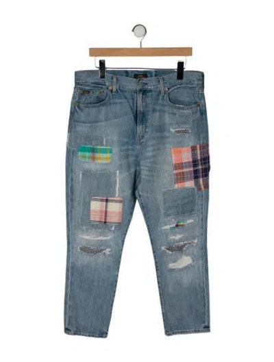 Pre-owned Polo Ralph Lauren High-rise Straight Leg Jeans In Blue