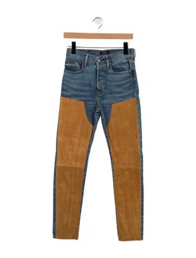 Pre-owned Polo Ralph Lauren High-rise Straight Leg Jeans In Blue