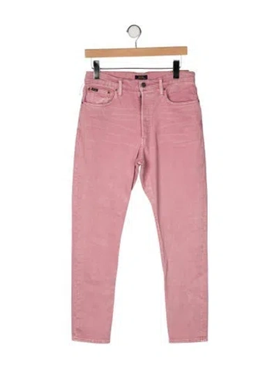 Pre-owned Polo Ralph Lauren High-rise Straight Leg Jeans In Pink