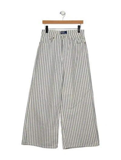 Pre-owned Polo Ralph Lauren High-rise Wide Leg Jeans In Blue