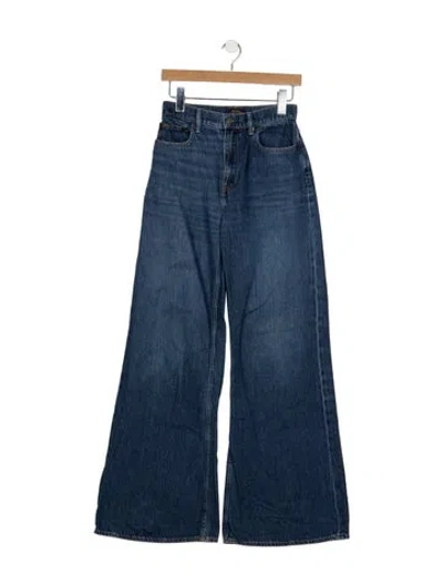 Pre-owned Polo Ralph Lauren High-rise Wide Leg Jeans In Blue
