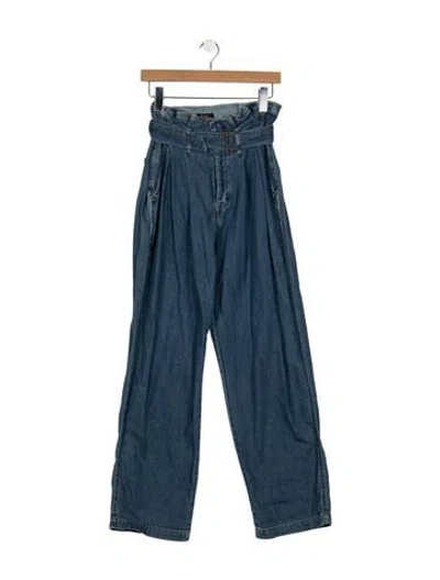 Pre-owned Polo Ralph Lauren High-rise Wide Leg Jeans In Blue