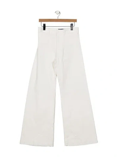 Pre-owned Polo Ralph Lauren High-rise Wide Leg Jeans In White