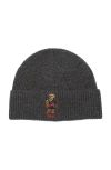 Polo Ralph Lauren Holiday Bear Beanie In Gray