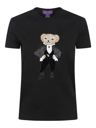 Polo Ralph Lauren Holiday Bear-short Sleeve-t-shirt In Black