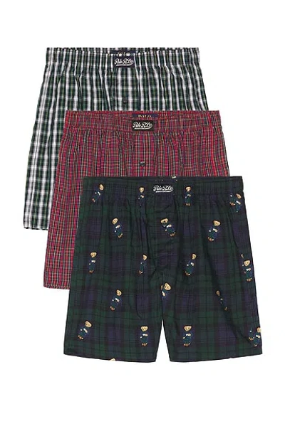 Polo Ralph Lauren Holiday Gift Set 3 Pack Woven Boxers In Multi