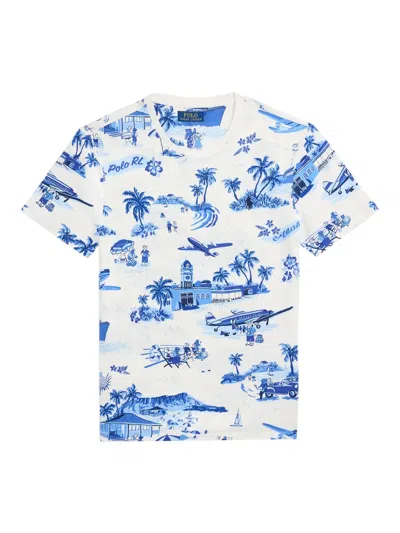 Polo Ralph Lauren Holiday-print T-shirt In Holiday Bear White