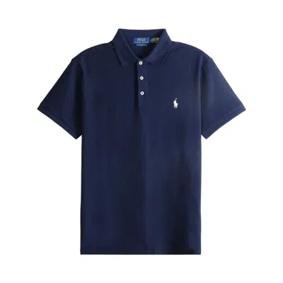 Pre-owned Polo Ralph Lauren Honeycomb Textured Custom Slim Polo Shirt 'cruise Navy' | Blue | Men's Size L