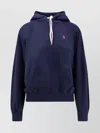 Polo Ralph Lauren Shrunken Fit Fleece Hoodie In Blue