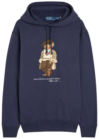 Polo Ralph Lauren Hooded Cotton-blend Sweatshirt In Blue