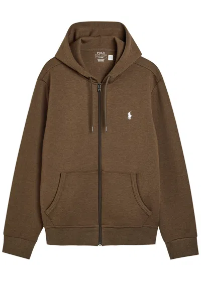 Polo Ralph Lauren Hooded Cotton-blend Sweatshirt In Brown