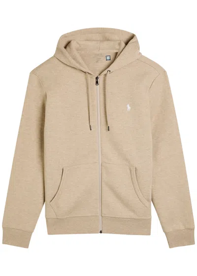 Polo Ralph Lauren Hooded Cotton-blend Sweatshirt In Neutral