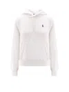 Polo Ralph Lauren Ribbed Cuff Long Sleeve Cotton Sweatshirt With Kangaroo Pocket In White