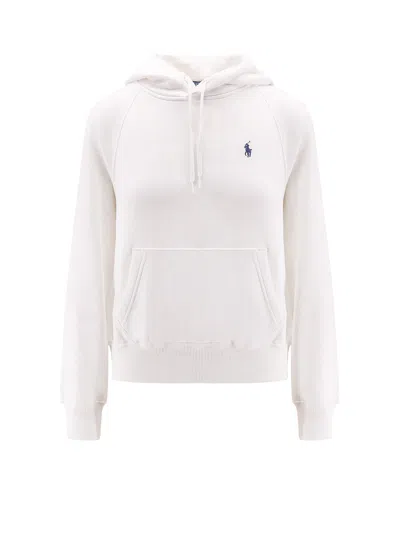 Polo Ralph Lauren Hooded Cotton Sweatshirt In White