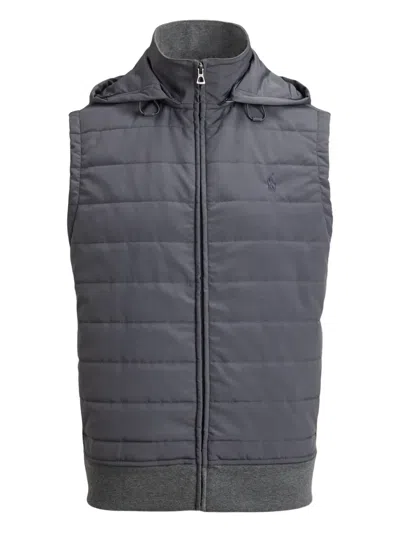 Polo Ralph Lauren Hooded Gilet In Gray
