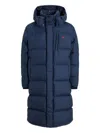 Polo Ralph Lauren Hooded Insulated Bomber Coat In Blue