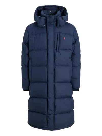 Polo Ralph Lauren Hooded Insulated Bomber Coat In Blue