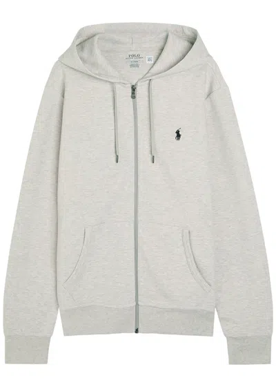 Polo Ralph Lauren Hooded Jersey Sweatshirt In Gray