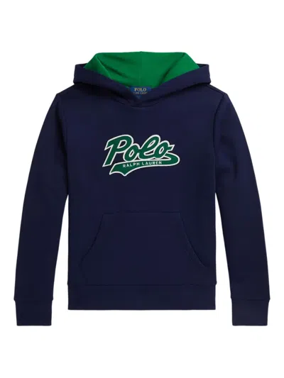 Polo Ralph Lauren Hooded Logo Sweatshirt In Blue